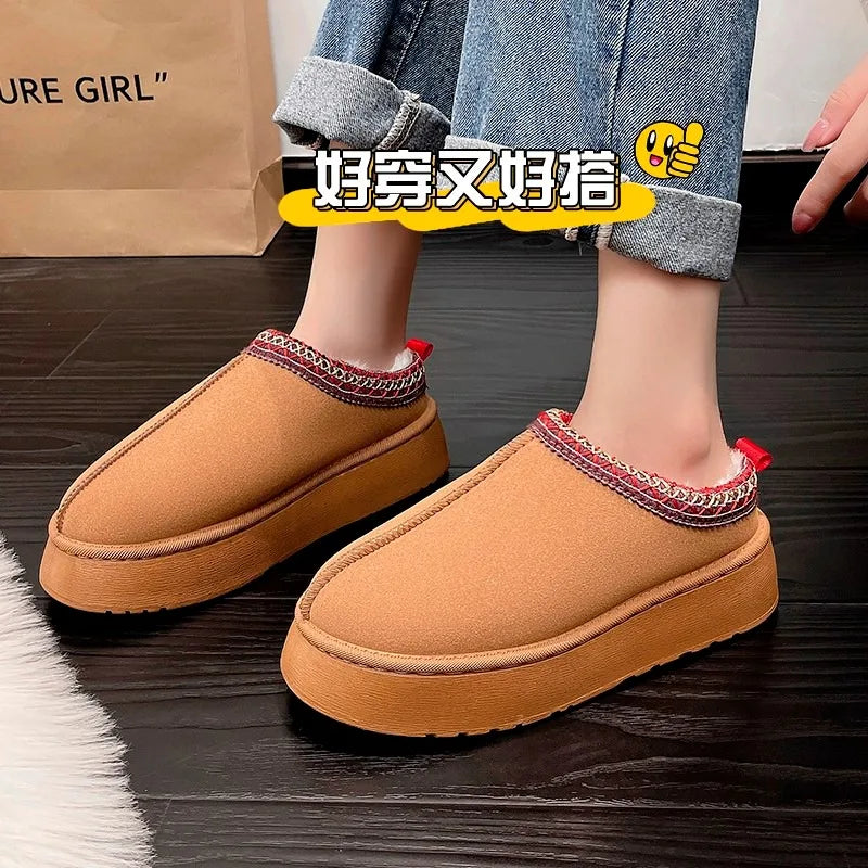 Women's Wool Slippers Warm Platform Slippers