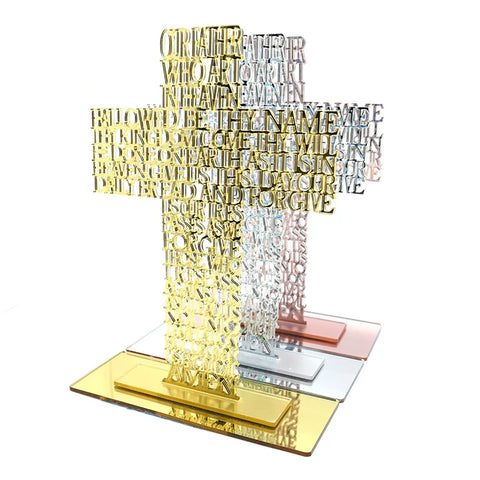 Hollow Out Acrylic Priest Father Scriptures for Cross