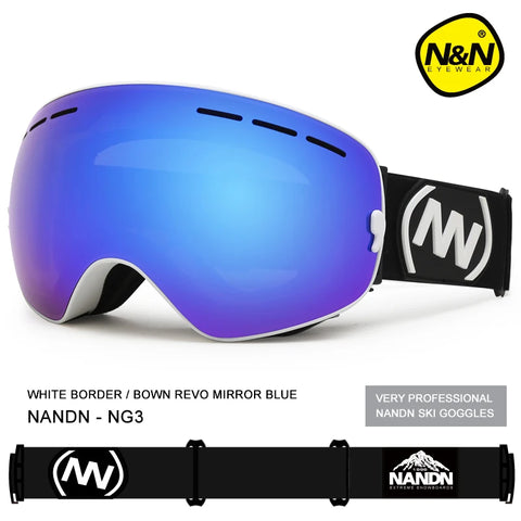 Anti-Fog, Big Ski Mask Glasses goggles for Snowboarding