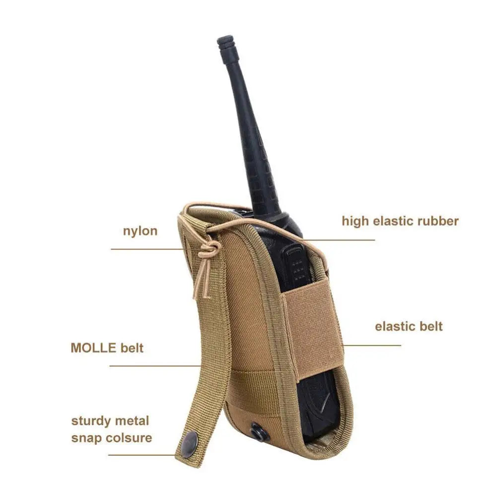 Outdoor Tactical Walkie-talkie Protective Case For MOLLE Waist Bag Holder Portable Interphone Carry Bag For Hunting Climbing