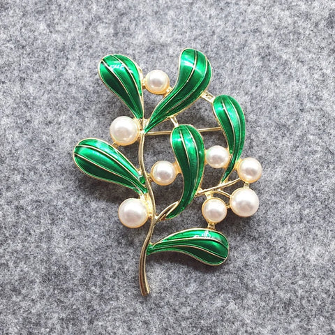 Retro Creative Design Green Leaves Brooches For Woman Student Party Tree Plant Sweater Hat Corsage Brooch Pin