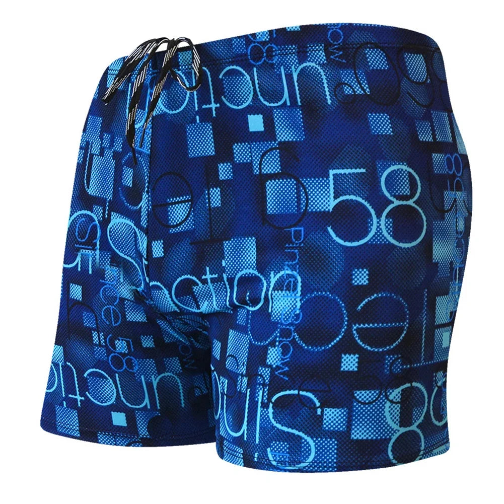 Men's Colorful Print Quick Dry Swimwear Men Trunks Swim Shorts  Slim Fit Swimming Trunks for Beach Surf Beachwear