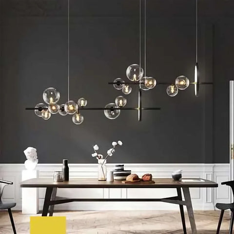 Nordic Design Glass Ball Led Pendant Lights for Kitchen Island Table Dining Room Bar Ceiling Chandelier Decor Lusters Fixture