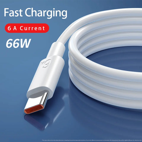 USB Cable Phone Charger 6A Fast Charging Usb C Cable for Xiaomi HUAWEI Mobile Phone Accessories Usb Type C Cable