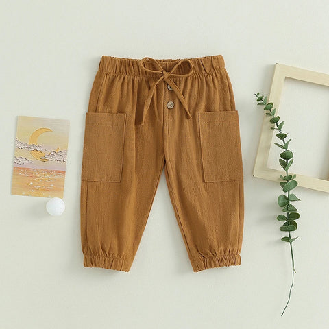 Cotton Linen Casual Baby Pants Toddler