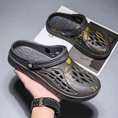 Men Summer Shoes Sandals Men's Holes Sandals Hollow Breathable Flip Flops Clogs Shoes Fashion Beach Slippers Big Size 47 48 49