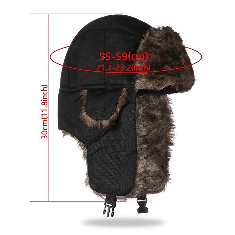 Men Trapper Russian Thermal Bomber Cap