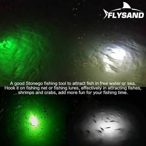 FLYSAND LED Fishing Lamp Underwater Diamond Shape Flash Light Attracting Squid Fishing Lure Tackle Fishing Tools