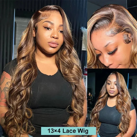 Human Hair Lace Frontal Wigs 250 Density Colored Ombre