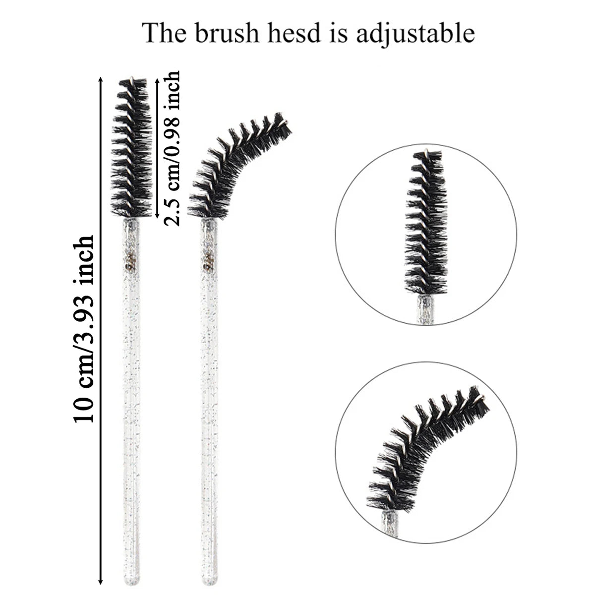 50Pcs Crystal Eyelash Brush