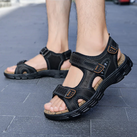 Genuine leather men sandals