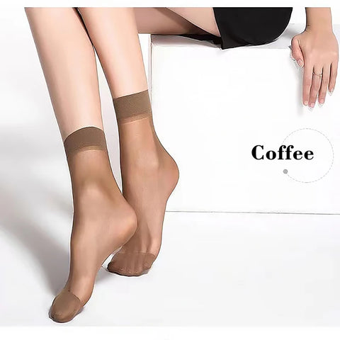 Ladies Female Short Ankle Meias Elastic Crystal Spring Silk Sox