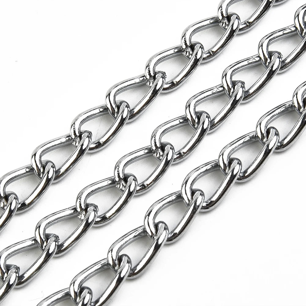 Metal Chain Dog Lead With Leather Style