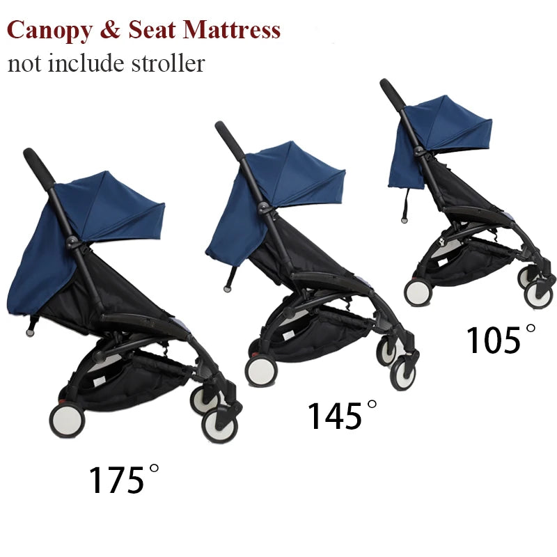 Baby Stroller Accessories 175° 2Pcs/Set Hood &Mattress