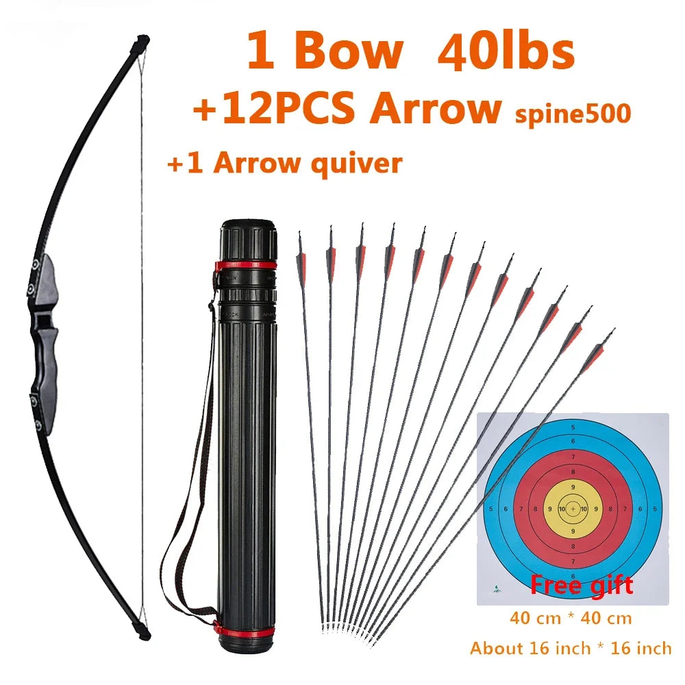 1pc Archery Recurve Bow Take-Down Straight Draw Bow For Children Adults Beginner Shooting Practise Hunting Game Accessories