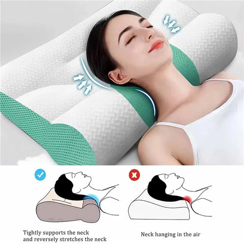 Cervical Memory Foam Pillow, Ergonomic Goose Down Pillow, Sleep Enhancing Cervical Support Comfort Goose Down Pillow, Enhancing