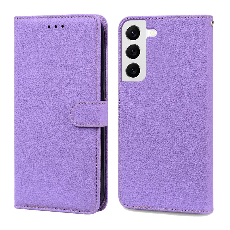 Flip Case for Samsung Galaxy S22 S21 S20 S10 S9 S8 Plus Lychee Pattern PU Leather Wallet Case for Galaxy S20FE S21FE S22 Ultra