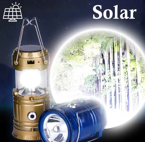 Solar LED Portable Lantern Telescopic Torch Lamp Multi-function Outdoor Camping Emergency Tent Lamp Outdoor Lighting