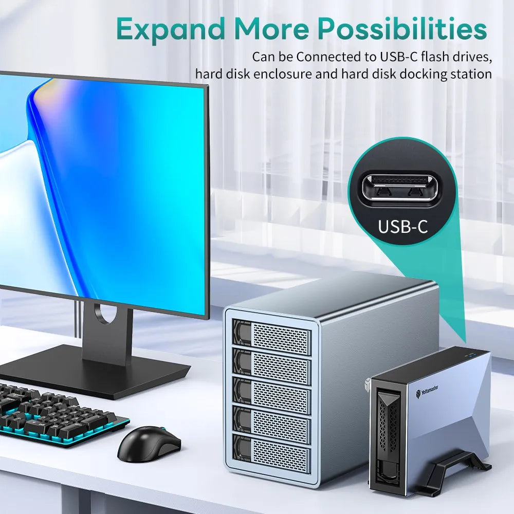 Yottamaster Single Bay HDD Enclosure NAS Server Private Cloud Storage Family Personal Storage Support Remote Access Share Data