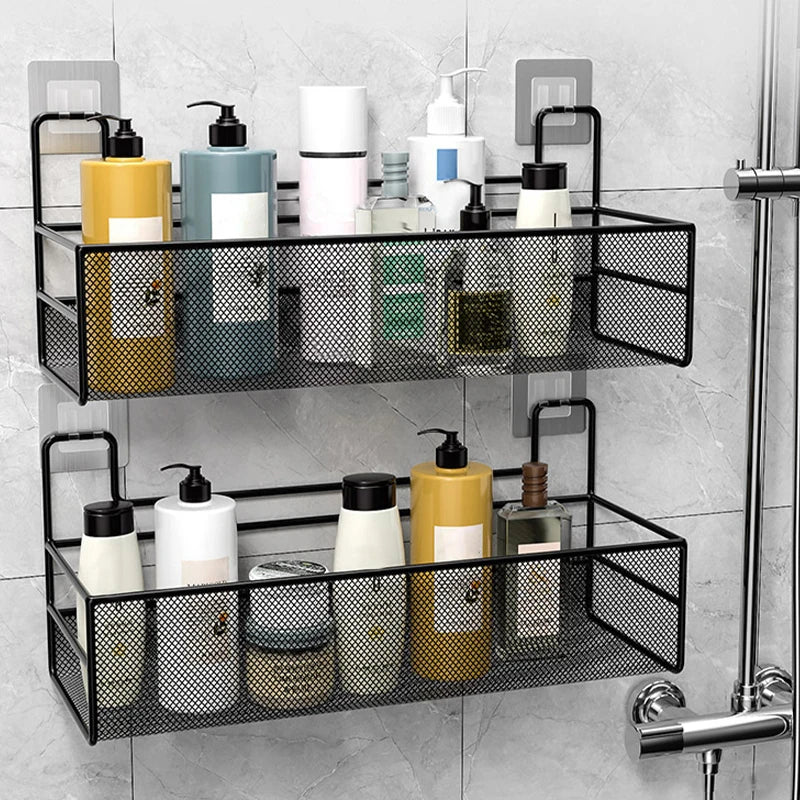 Wall-mount Bathroom Shelf Shower Shampoo Rack Toilet Accessories