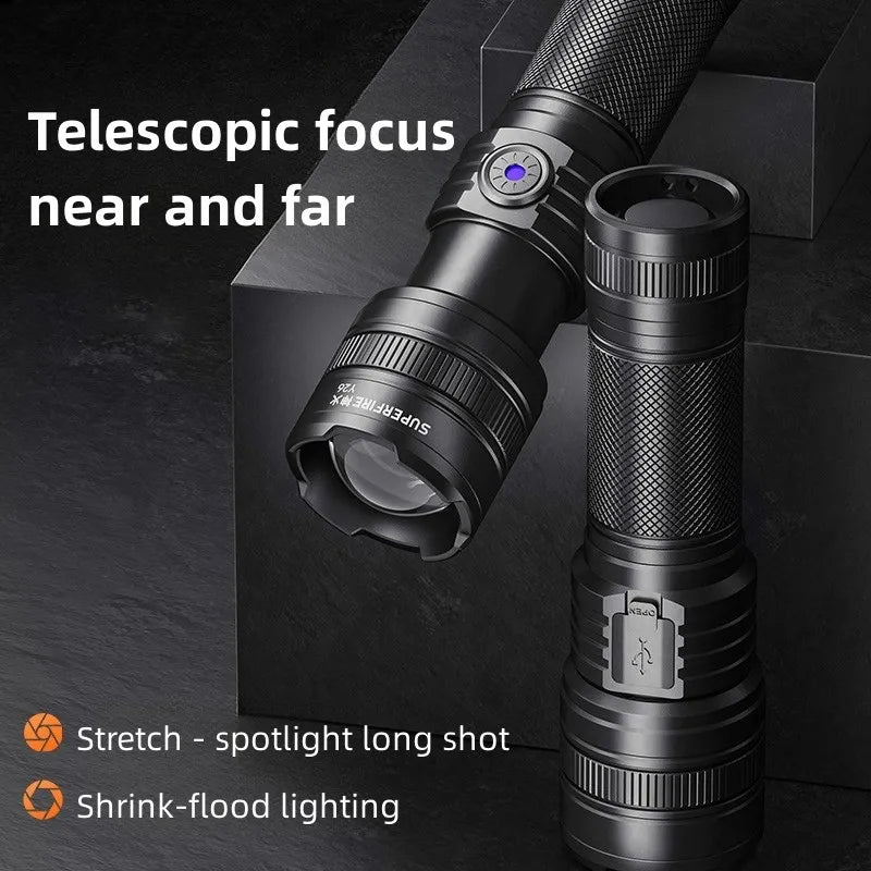 Power Led Torch Powerful Zoom Flashlight