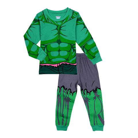 Free shipping Children's Pyjamas Spiderman Set The Hulk Collection Kids Set Boys Girls Cartoon Long Sleeve Sleepwear 2-7T