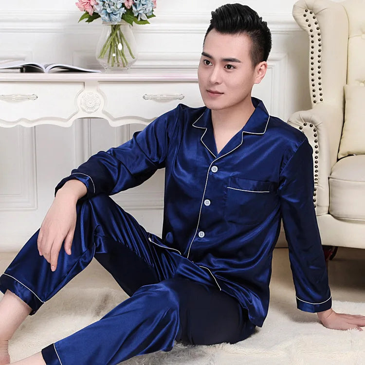 Sleepwear Men Pajamas Men Trousers Long Sleeve and Short Sleeve