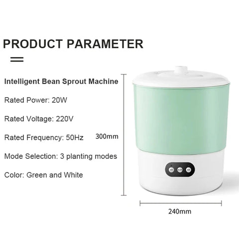 Digital Home DIY Bean Sprouts Maker Thermostat Green Seeds Growing Germinator Automatic Vegetable Seedling Growth Bucket Machine