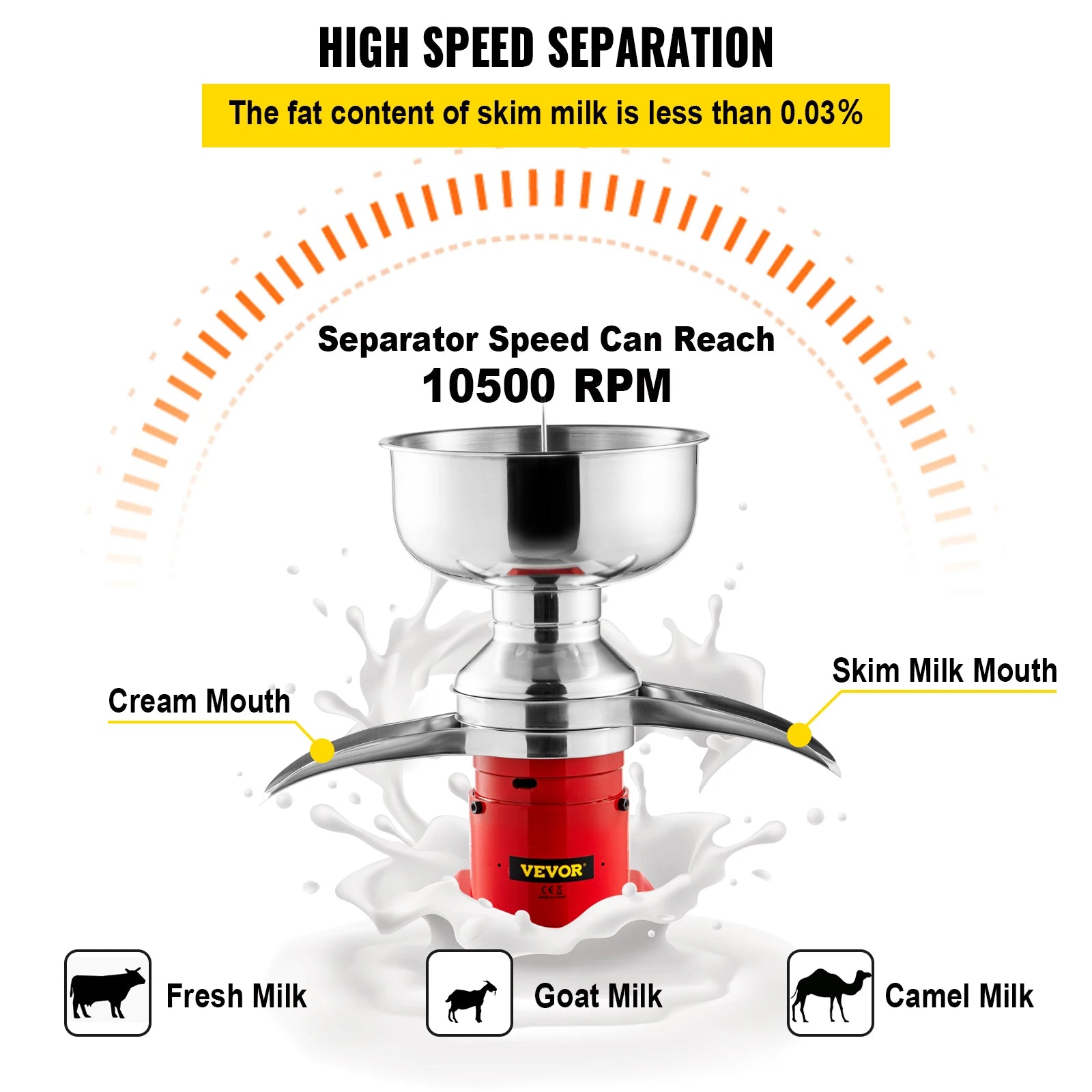 Electric Milk Cream Separator Butter Milk Skimming Machine