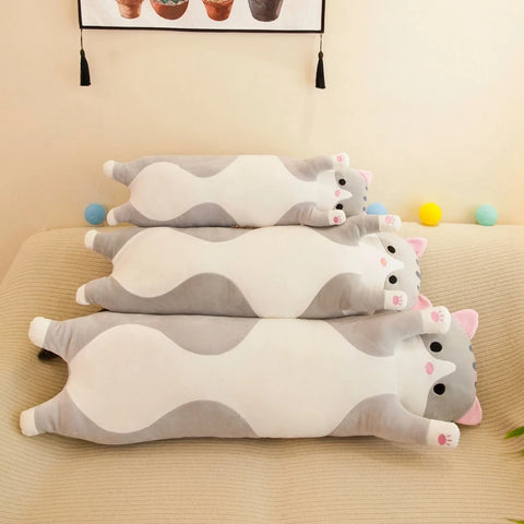 50-130CM Long Cat Plush Toys Cute Animal Cat Creative Long Soft Toys Office Break Nap Sleeping Pillow Stuffed Gift Doll for Kids