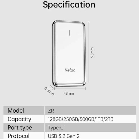 Netac ssd sata Portable External RGB SSD