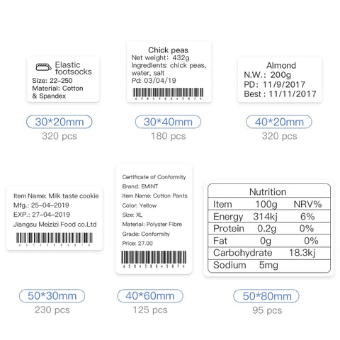 NiiMBOT 3/5/10 Rolls Paper For B1 B21 Thermal Sticker White Adhesive Label Paper Official for Niimbot Mini Printer