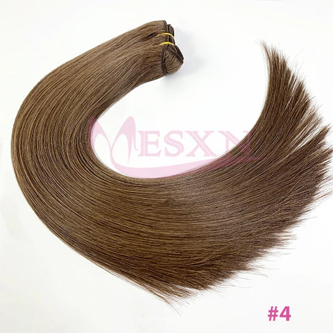 High Quality  Human Hair Wefts Extensions Hair Weaves Bundles Real Human Natural Hair  Straight  Black Brown Blonde very thick