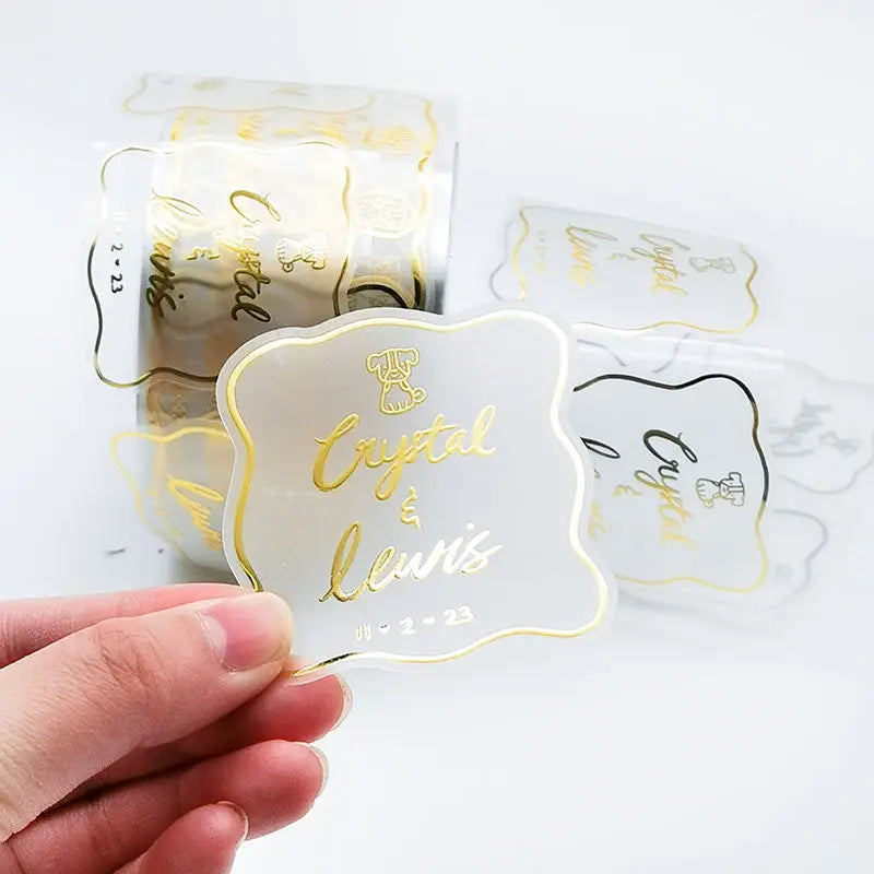 Gold Foil Silver Business Logo Stickers Wedding Stickers