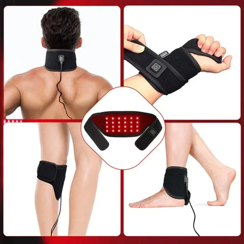 24PCS LED Red Light Belt for Neck,Wrist,Arms,Chin,Waist Relief Fatigue Wearable Wrap Relax Muscle Device USB Plug-in 660&850nm