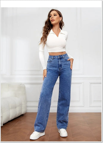 Casual Women's High Waist Jeans