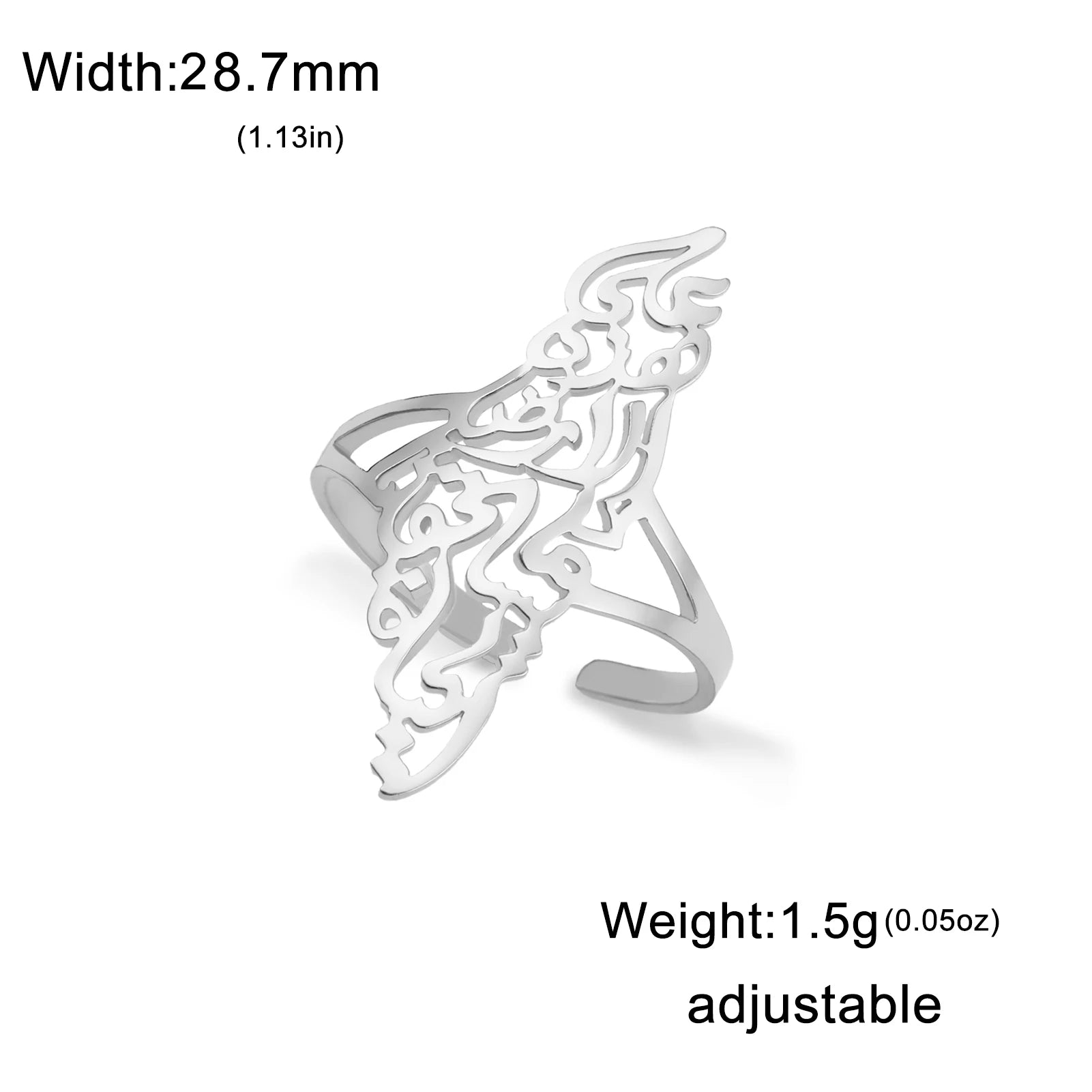 Ring Stainless Steel Arabic Calligraphy Jewelry