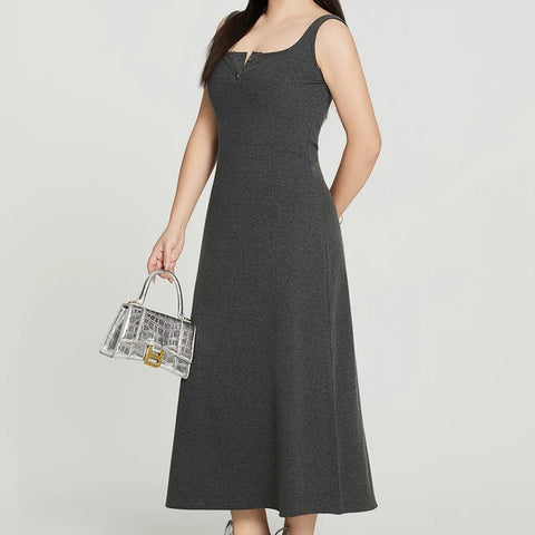 Spring Summer Plus Size Women's Good Quality Basic Long Tank Dresses