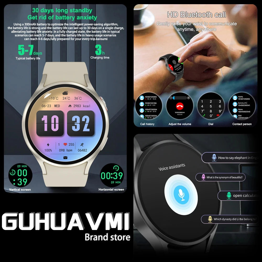 New For Galaxy Watch 6 PRO AMOLED Smart Watch Men's Heart Rate Bluetooth Call NFC GPS Sport Tracker Waterproof Women Smart Watch