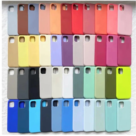 Luxury Original Silicone Case For Apple iPhone 11 12 13 14 15 Pro Max Official Case For iPhone 11 12 X XS XR 13 14 Pro Cover