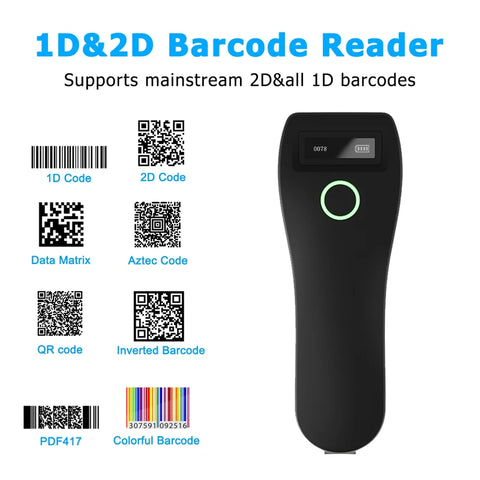 Bluetooth Wireless 1D 2D Barcode Scanner