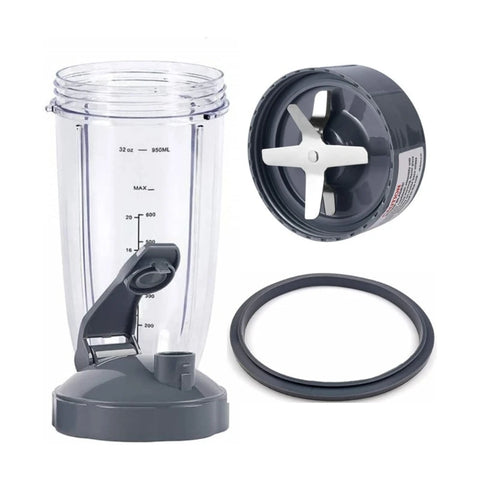 Replacement Cups with Lids and Rubber Gaskets for NutriBullet Blender 900W Mixer