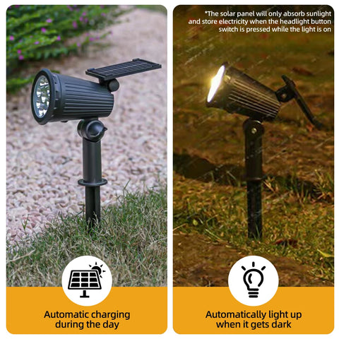 9 LED Solar Spot Lights Outdoor RGB Solar Landscape Lights IP65 Waterproof Brightness Adjustable for Garden Yard Palm Trees