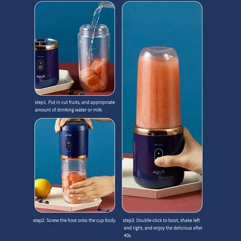 300ml Electric Fruit Juicer USB Charging Blender Machine