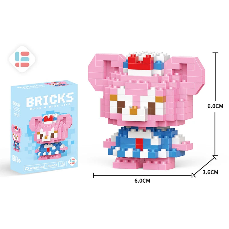 Disney Anime Princess Building Blocks Stitch Mickey Mouse mini Action toy Figures Blocks Toys Bricks Assemble Toys Kids Gifts