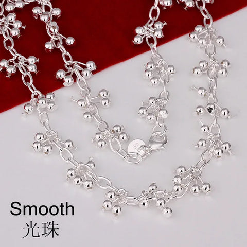 Special offer 925 Sterling Silver beautiful beads bracelets neckalce for women fashion Party wedding accessories jewelry sets