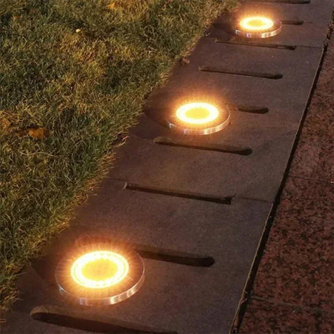 8LED Solar Power Disk Light Outdoor Garden Solar Underground Light Deck Light Spotlight Buried Solar Led Lamp Garden Decoration