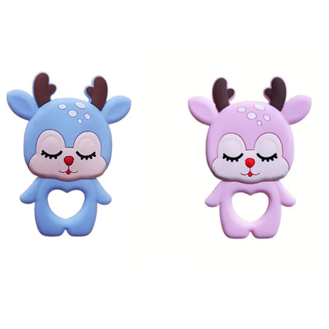 TYRY.HU 1PC Baby Animal Silicone Teethers Elk Elephant Giraffe Baby Teething Product Accessories For Pacifier Chains BPA Free