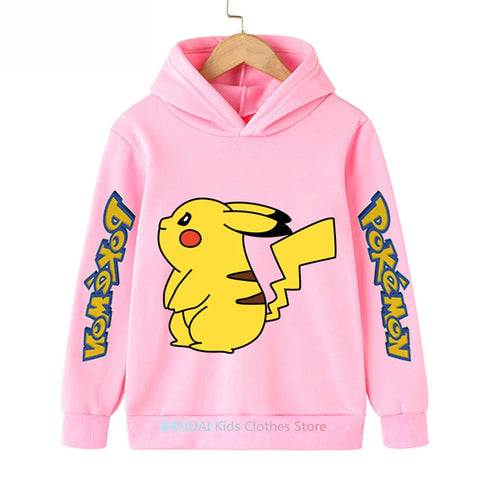 Pokemon Clothes Pikachu Children Autumn Hooded Sweater