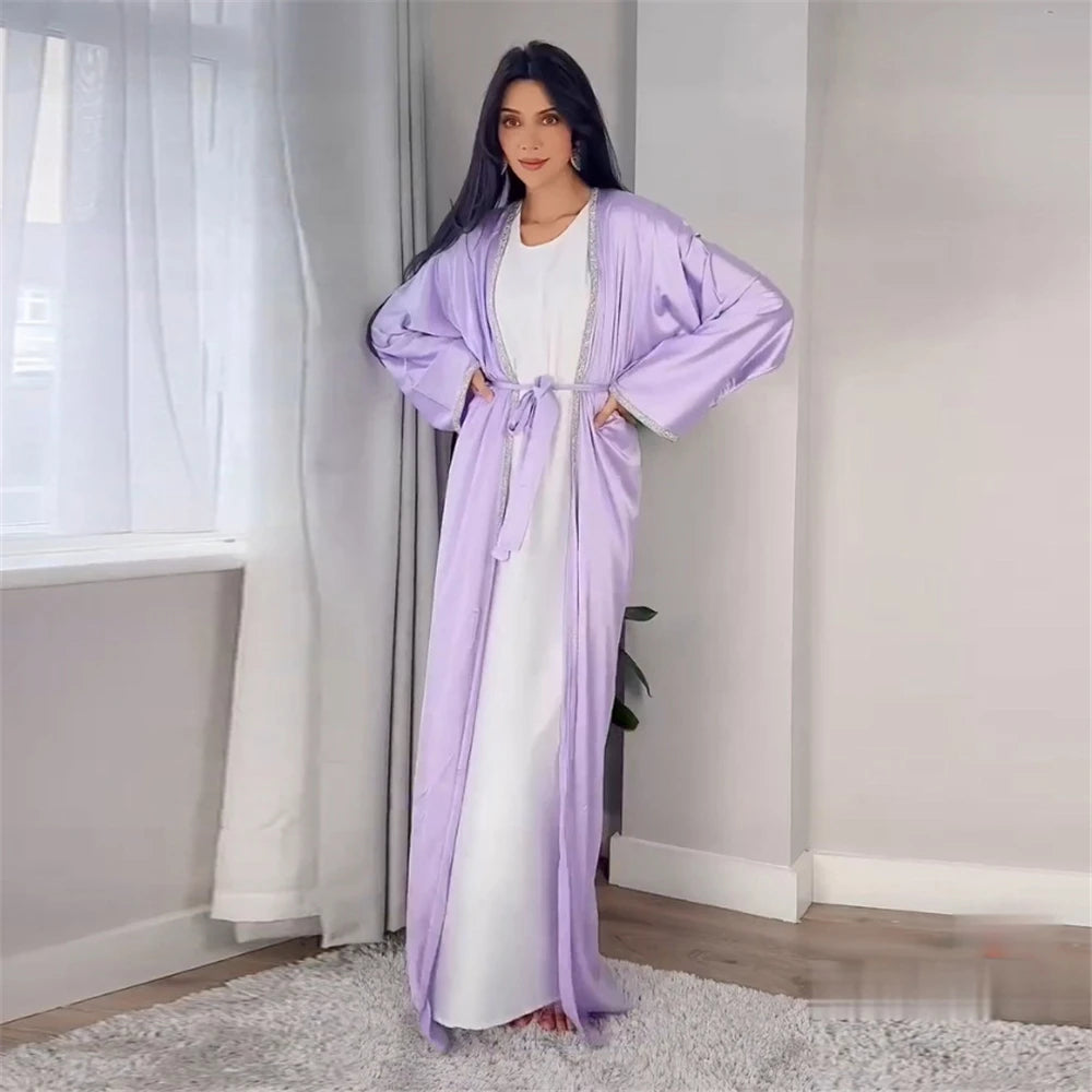 Open Abaya Arabic Long Dress Women